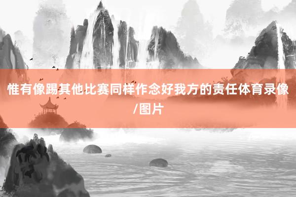 惟有像踢其他比赛同样作念好我方的责任体育录像/图片