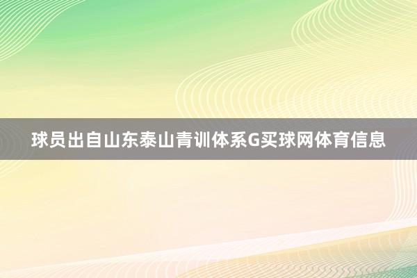 球员出自山东泰山青训体系G买球网体育信息
