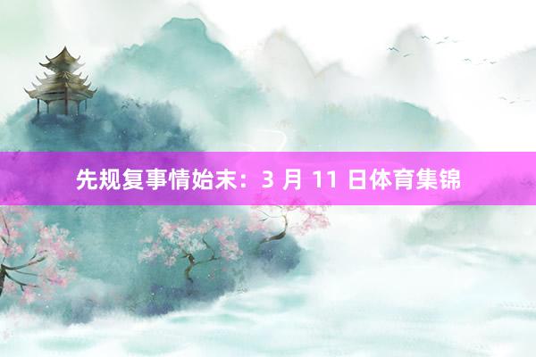 先规复事情始末:3 月 11 日体育集锦