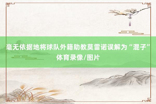 毫无依据地将球队外籍助教莫雷诺误解为“混子”体育录像/图片