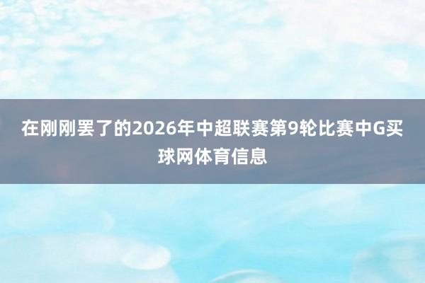 在刚刚罢了的2026年中超联赛第9轮比赛中G买球网体育信息