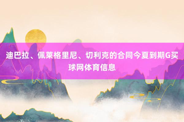 迪巴拉、佩莱格里尼、切利克的合同今夏到期G买球网体育信息